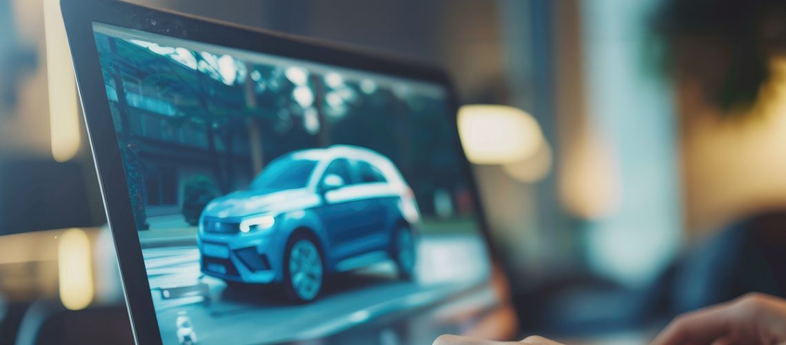 woman finding information for buy a car. generative ai